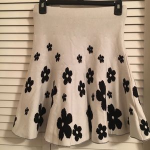 Warm Knit Floral Skater Skirt